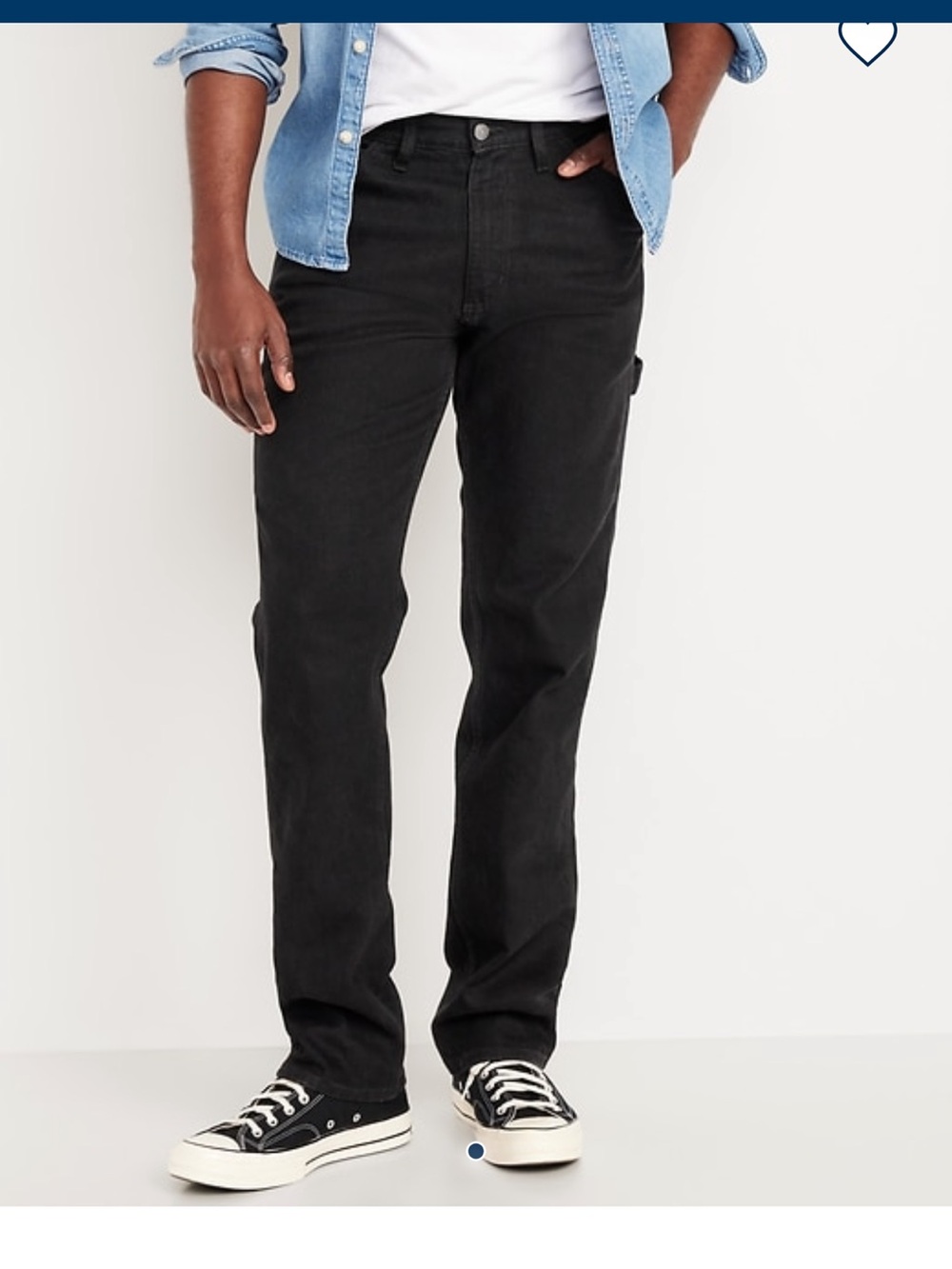 Men's Black Straight-Leg Jeans